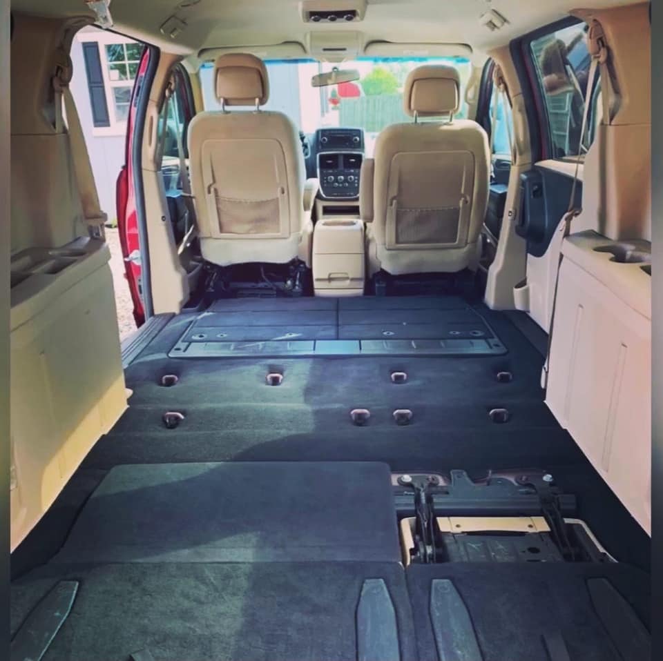 clean back seat of a van